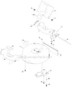 Part Location Diagram of 130-2368 Lawn Boy Rear Deflector Asm